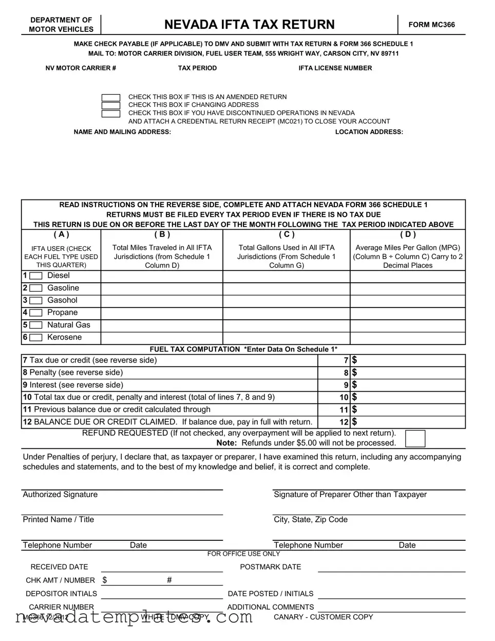 Fill in Your Mc366 Nevada Form