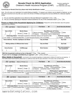Fill in Your Nevada Check Up Application Form