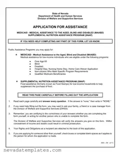 Fill in Your Nevada Division Welfare Form