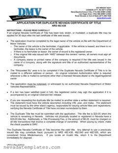 Fill in Your Nevada Vp012 Form